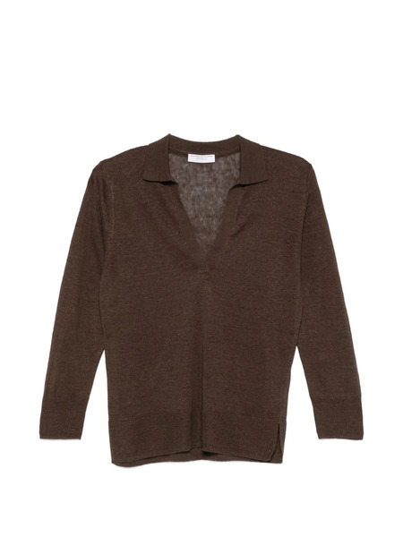  Majestic Filatures Collared Sweater - Brown 