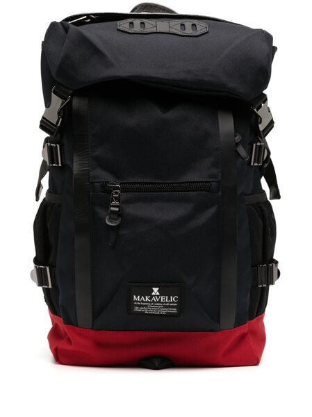  Makavelic Contrasting-detail Logo-patch Backpack - Black 