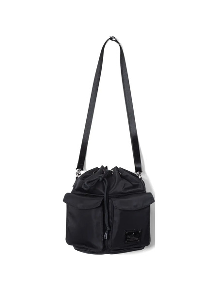  Makavelic Drawstring Double-pocket Shoulder Bag - Black 