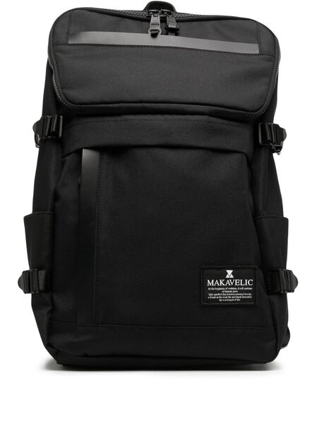  Makavelic Multiple Patch Pockets Logo-detail Backpack - Black 