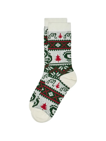  Malbon Golf Douglas Fair Isle Pattern Socks - White 
