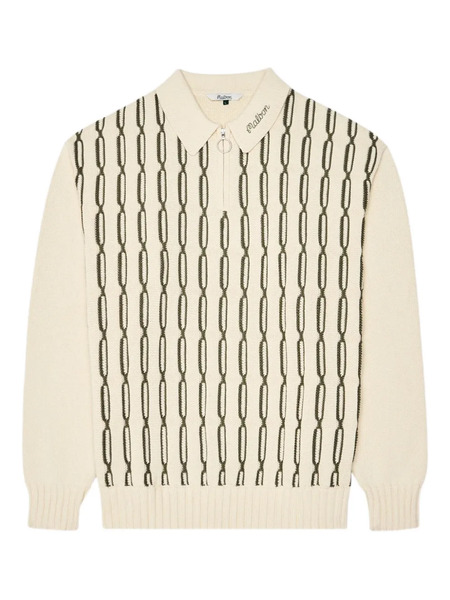  Malbon Golf Zip Polo Sweater - Neutrals 