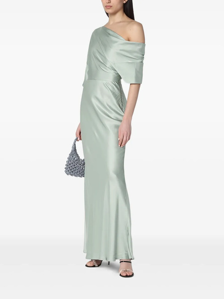  Malina Off-shoulder Satin Gown - Green 