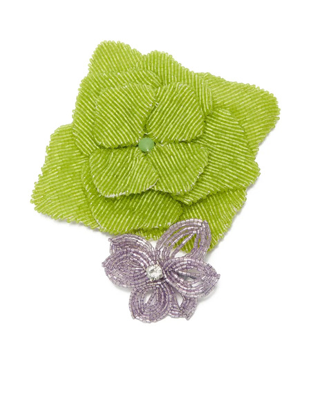 Maliparmi Beaded-flower Brooch - Green 