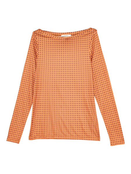  Maliparmi Boat-neck Patterned Top - Orange 