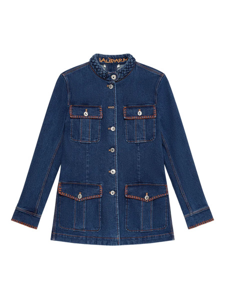  Maliparmi Contrast-stitching Denim Jacket - Blue 