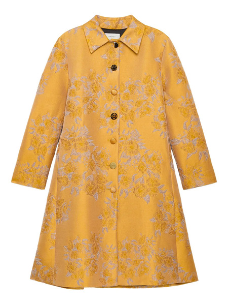  Maliparmi Floral-brocade Coat - Yellow 