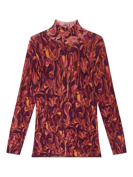  Maliparmi Floral-print Turtleneck Sweater - Red 