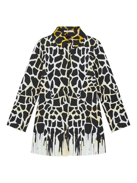  Maliparmi Giraffe-print Drip-effect Coat - Black 