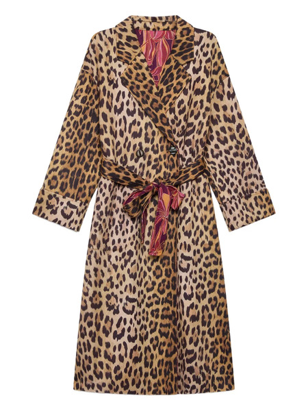  Maliparmi Leopard Print Belted Coat - Brown 