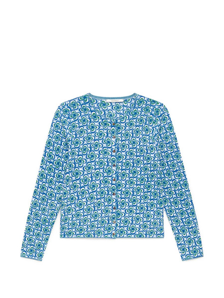  Maliparmi Printed Crew-neck Cardigan - Blue 