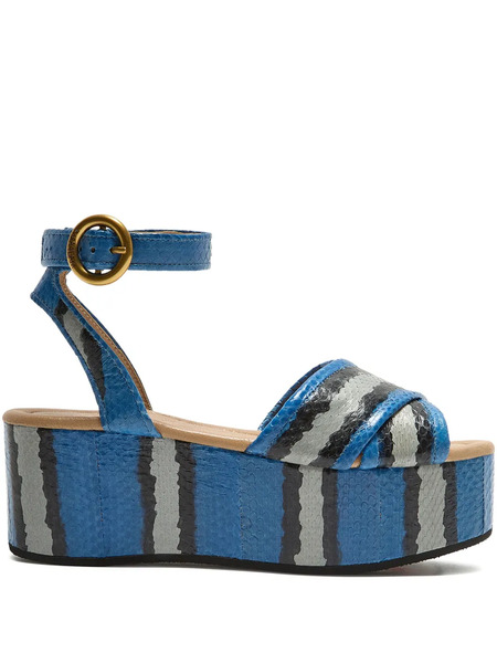  Maliparmi Striped Platform Sandals - Blue 