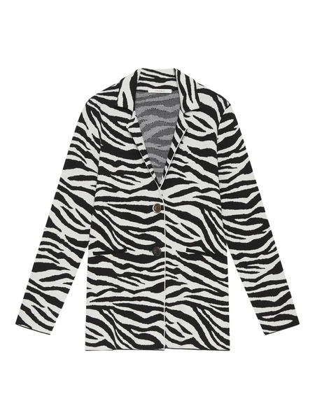  Maliparmi Zebra-print Button Jacket - White 