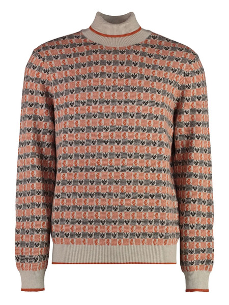  Malo Geometric-pattern Sweater - Orange 