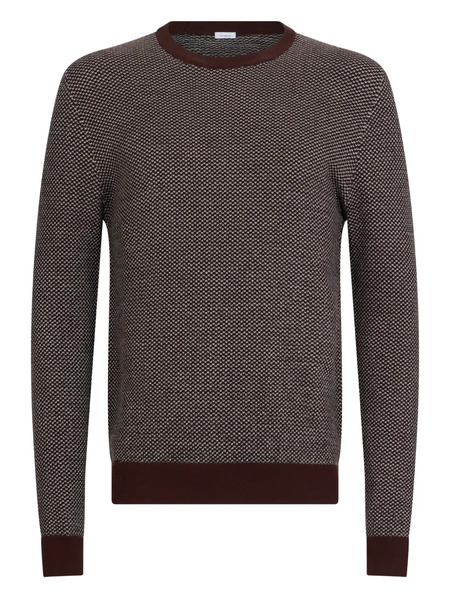  Malo Patterned Crew-neck Sweater - Brown 