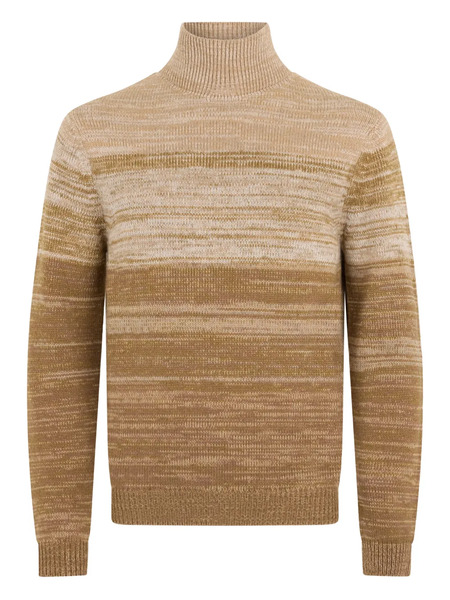  Malo Striped Roll-neck Sweater - Neutrals 