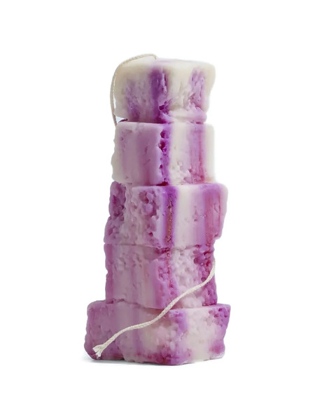 Malte Van Der Meyden Layered Stack Candle - Purple 