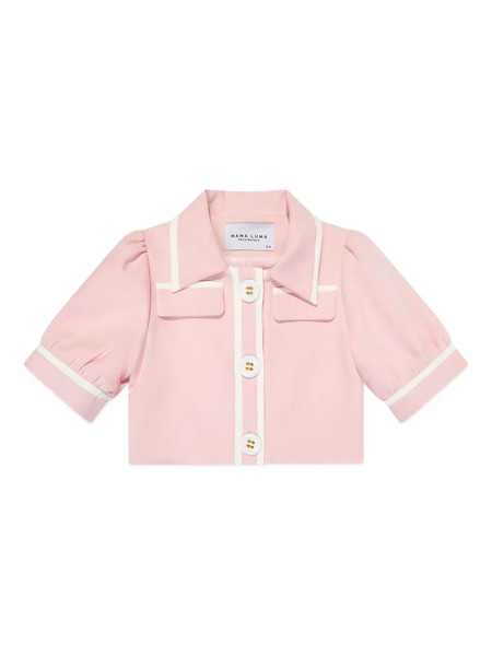  Mama Luma Kids Puff-sleeve Button Top - Pink 