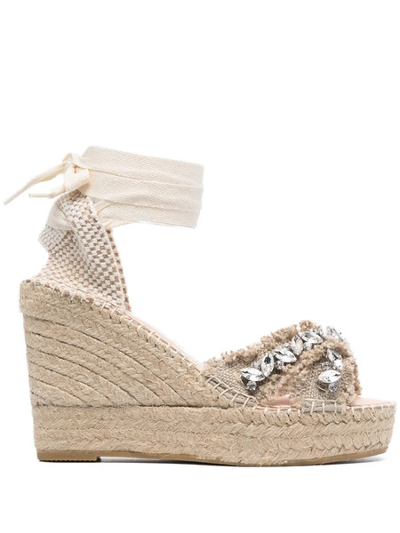  Manebi Capri Natural Heeled Espadrilles - Neutrals 