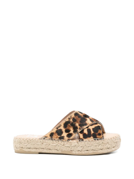  Manebi Criss-cross Leopard-print Espadrilles - Neutrals 