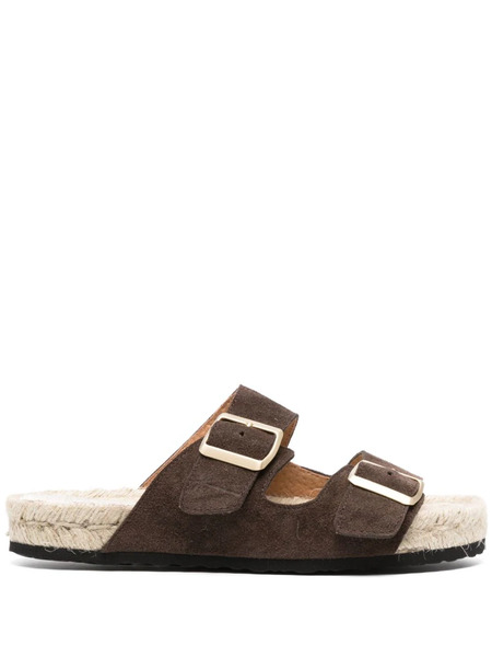 Manebi Double-buckle Flat Espadrilles - Brown 