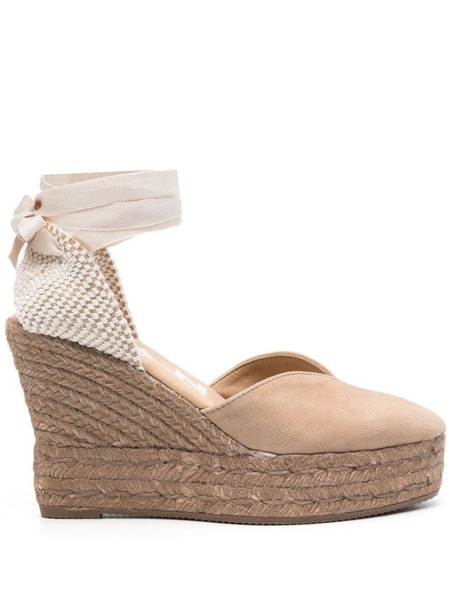  Manebi Hamptons 110mm Wedge Espadrilles - Neutrals 