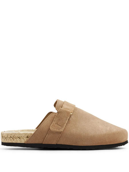  Manebi Logo-debossed Suede Slippers - Neutrals 