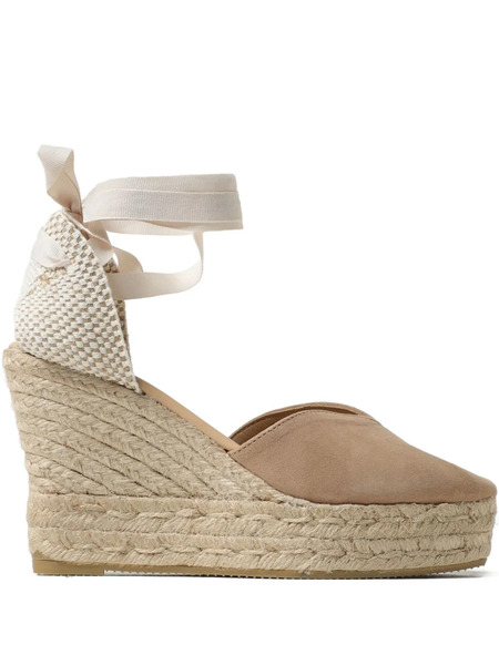  Manebi Platform Ribbon Lace-up Espadrilles - Neutrals 