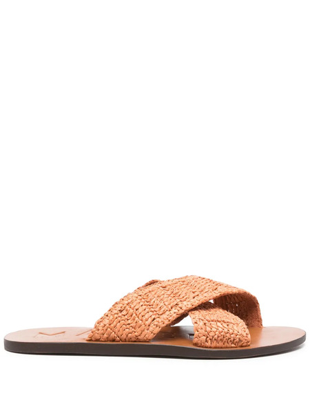  Manebi Raffia Flats - Orange 