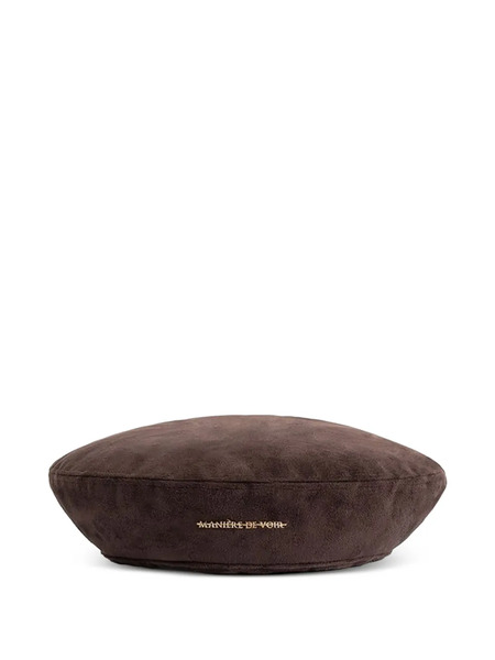 Manière De Voir Anya Suede Brown Beret Hat 