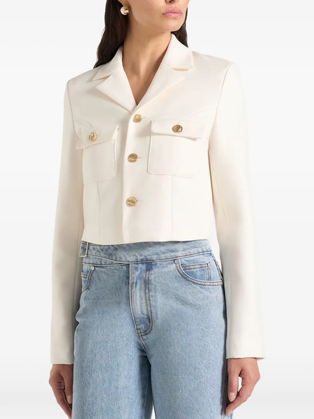  Manière De Voir Daphina Buttoned Cropped Jacket - Neutrals 