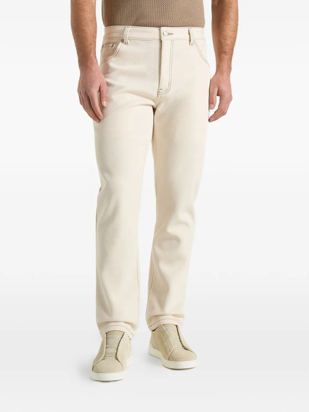  Manière De Voir Dn001 Contrast-stitching Jeans - Neutrals 