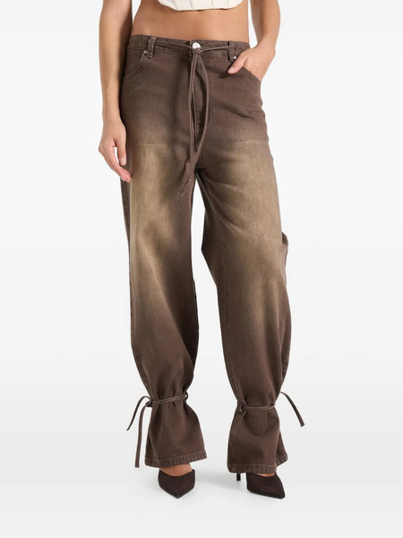  Manière De Voir Faye Tie-waist Jeans - Brown 