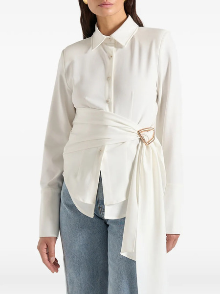  Manière De Voir Fia Wrap Shirt - White 