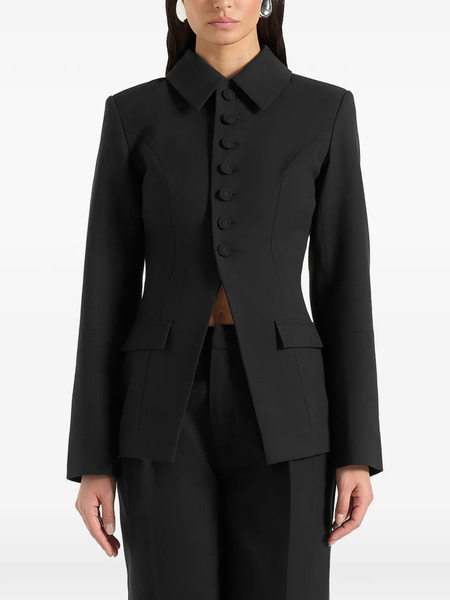  Manière De Voir Harper Detachable-collar Cinched Blazer - Black 