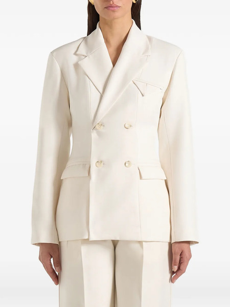  Manière De Voir Maia Double-breasted Marble-button Blazer - Neutrals 
