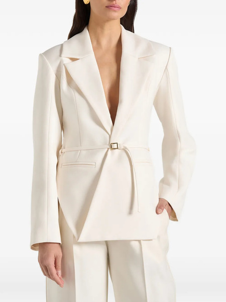  Manière De Voir Yuna Plunge Belted Blazer - Neutrals 