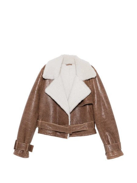  Manokhi Jessie Belt Jacket - Brown 