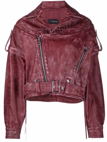  Manokhi Oversized-fit Biker Jacket - Red 