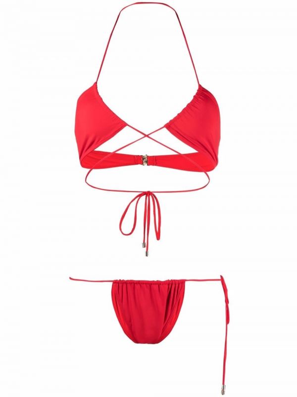  Manokhi Wrap-around Halterneck Bikini - Red 