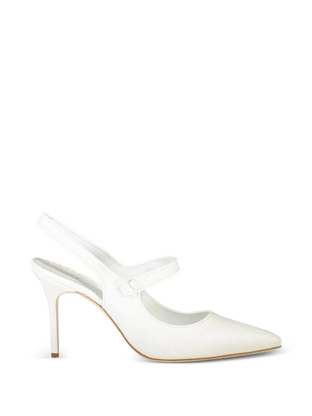  Manolo Blahnik Campari Slingback Strap Pumps - White 