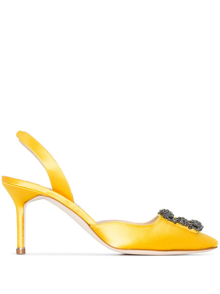  Manolo Blahnik Hangisi Slingback Pumps - Yellow 