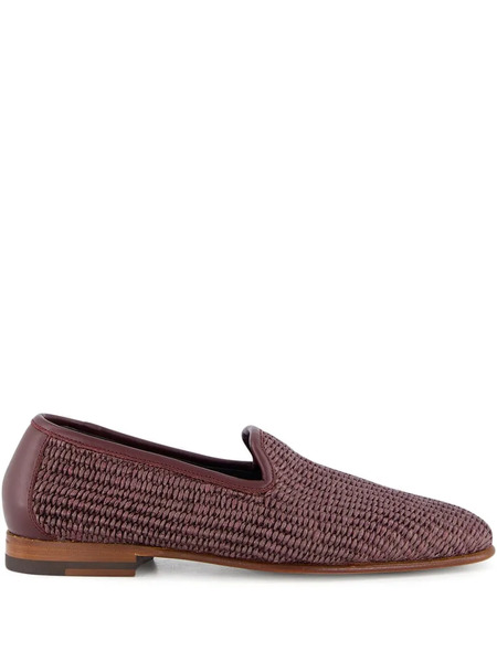  Manolo Blahnik Raffia Loafers - Red 