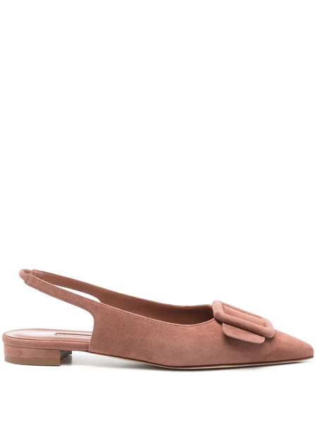 Manolo Blahnik Suede Slingback Pumps - Pink 