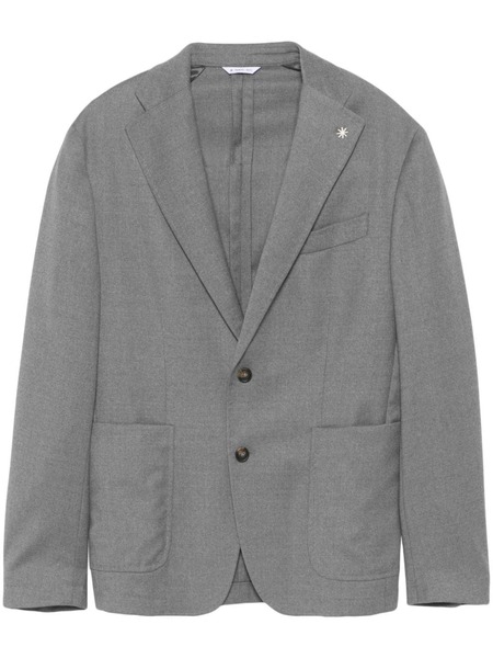  Manuel Ritz Brooch-detail Blazer - Grey 