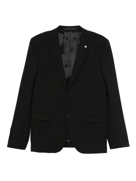  Manuel Ritz Buttoned Wool-blend Jacket - Black 