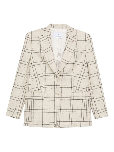  Manuel Ritz Check-print Blazer - Neutrals 