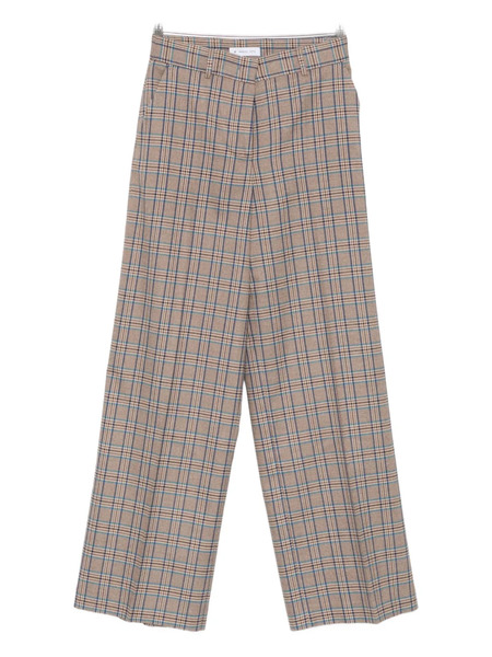  Manuel Ritz Checked Straight Trousers - Brown 