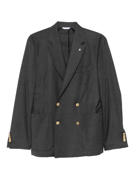  Manuel Ritz Double-breasted Button Jacket - Blue 