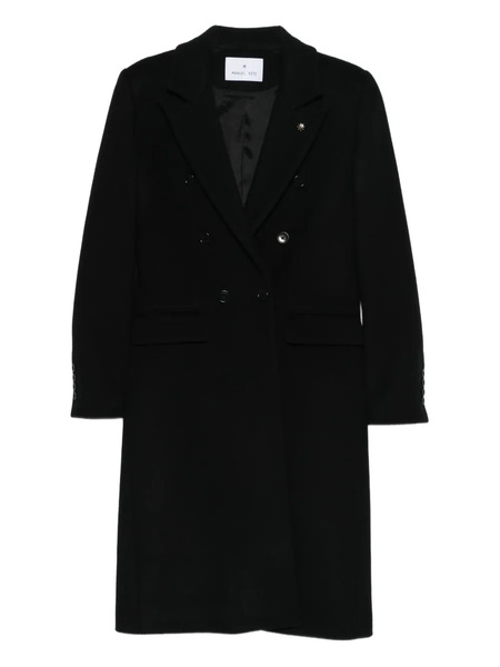 Manuel Ritz Double-breasted Wool-blend Coat - Black 